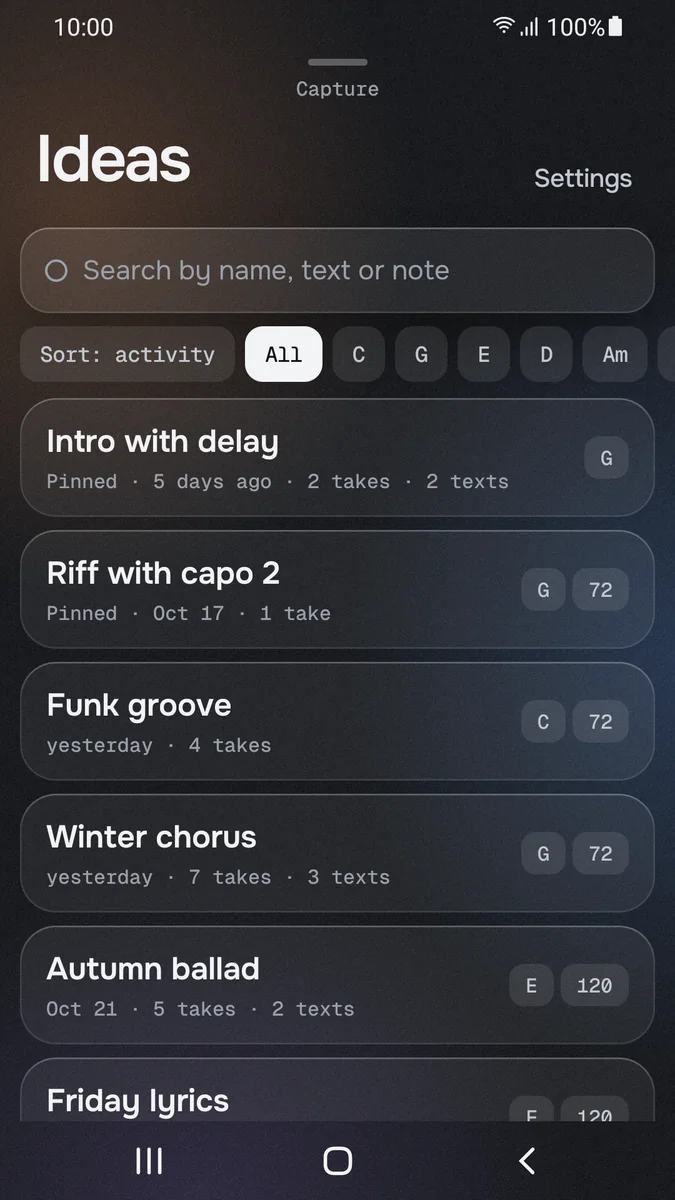 AudioSketch: Idea list