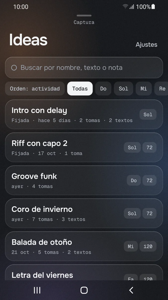 AudioSketch: Lista de ideas