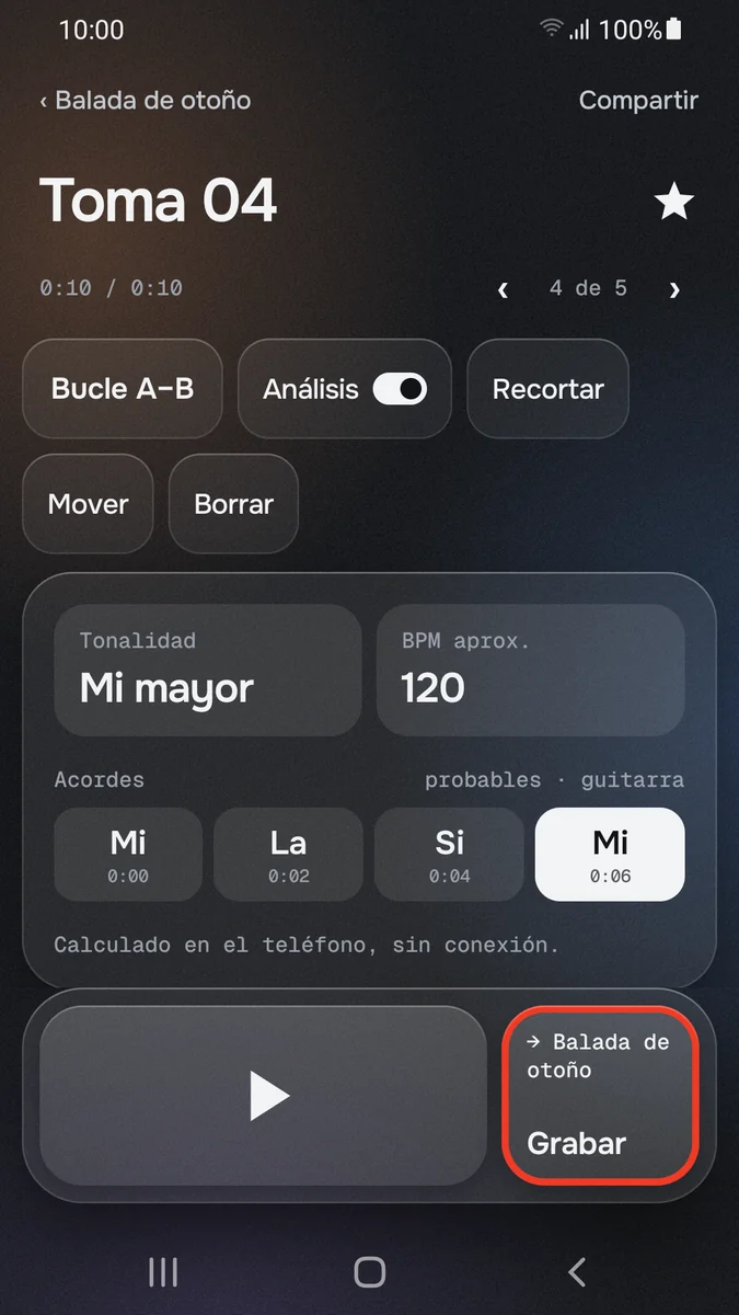 AudioSketch: Análisis de una toma