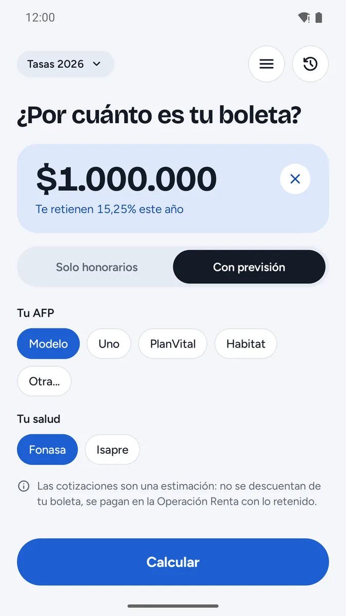 Honorarios y Previsión: Calculadora