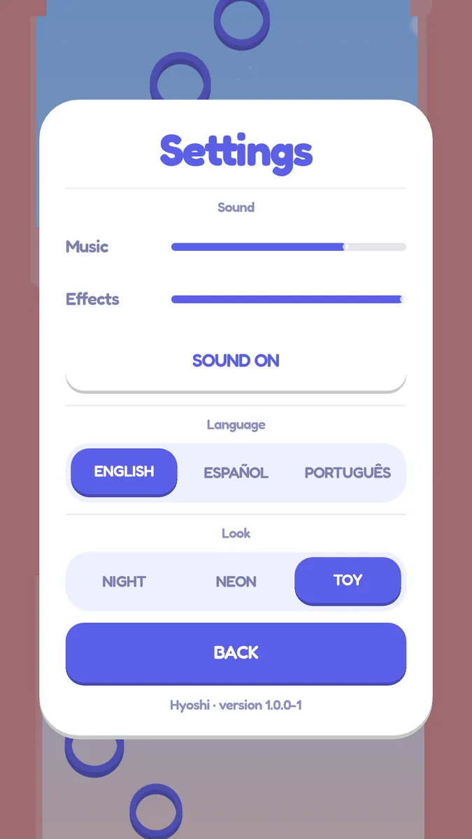 Hyoshi: Settings