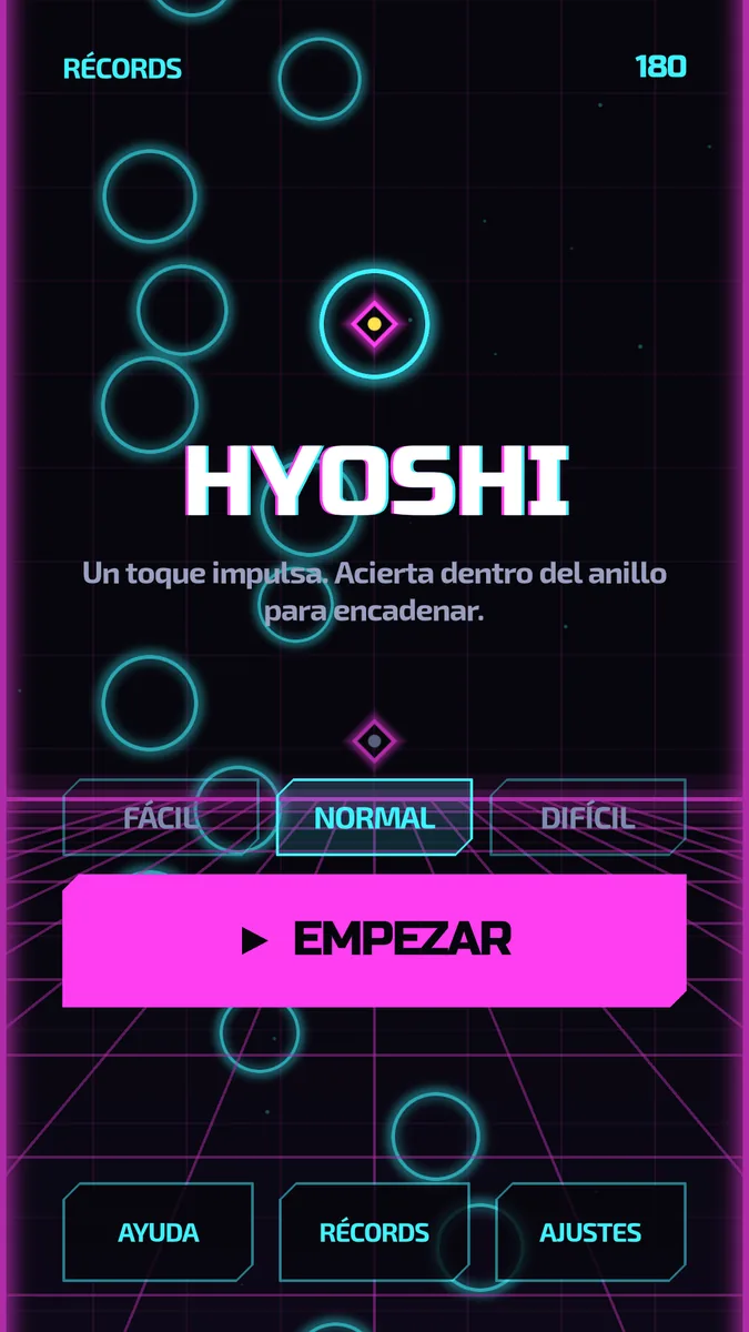 Hyoshi: Menú en el Neón arcade