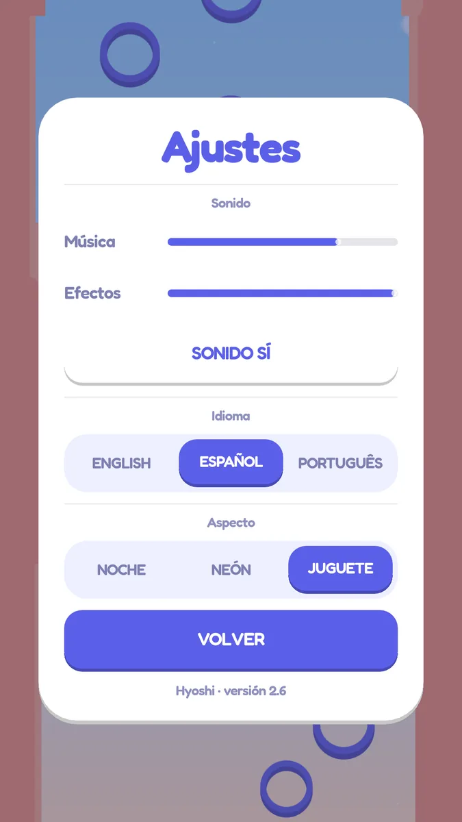 Hyoshi: Ajustes