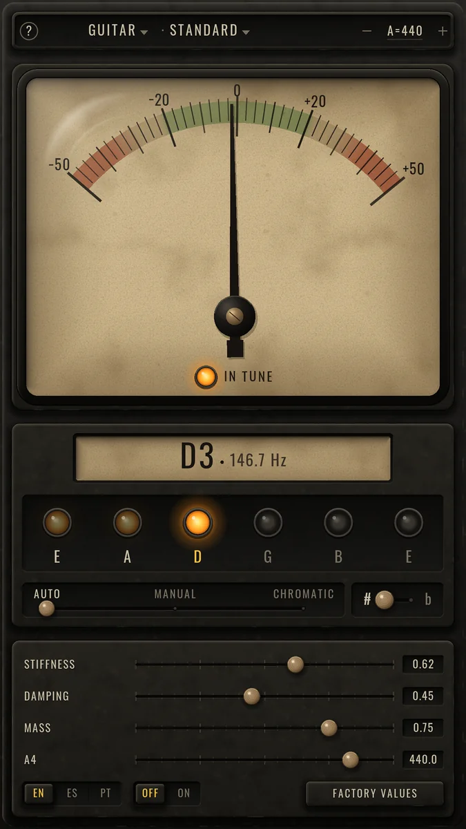 Retro Tuner: String in tune