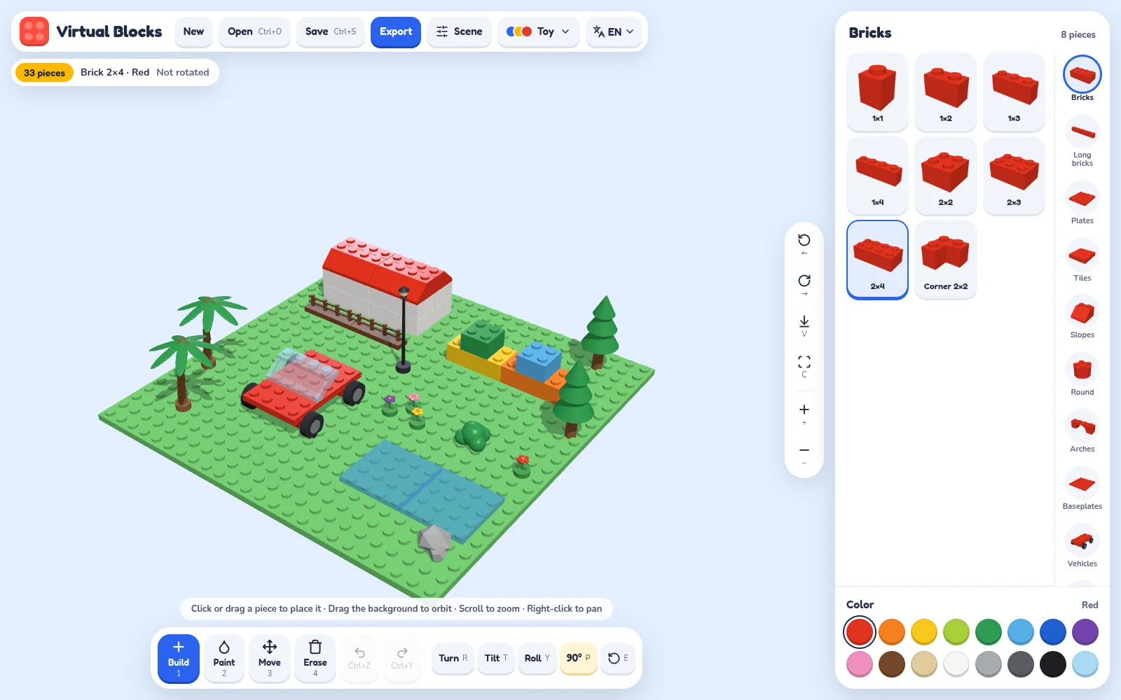 Virtual Blocks: The editor with the Toy theme