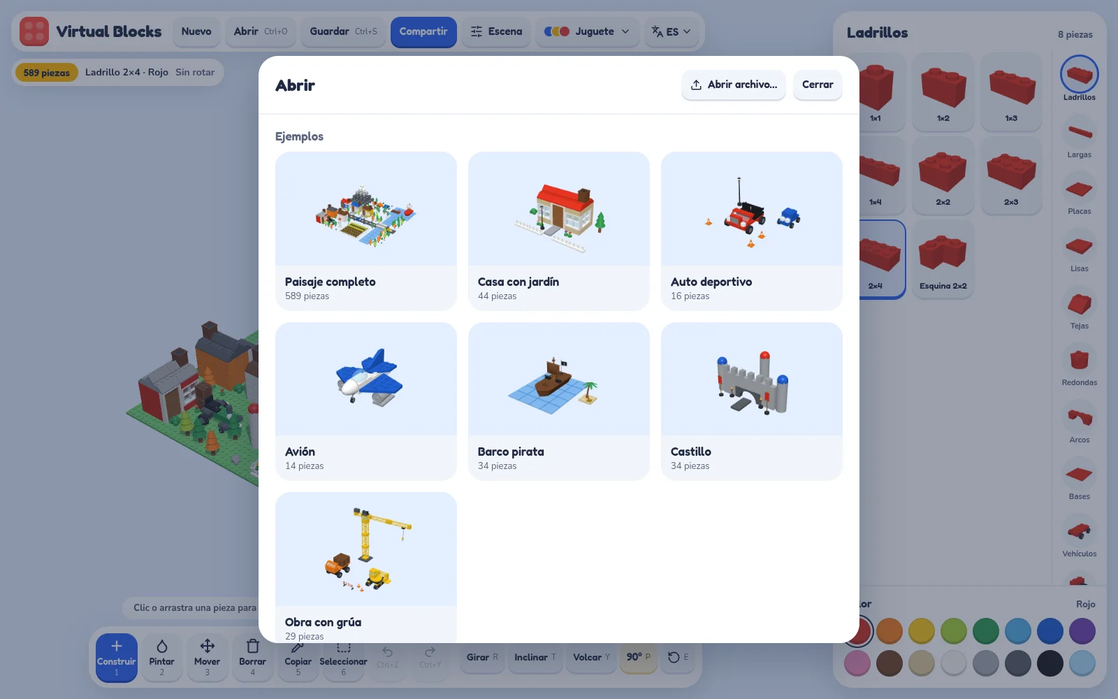 Virtual Blocks: Los ejemplos del diálogo Abrir