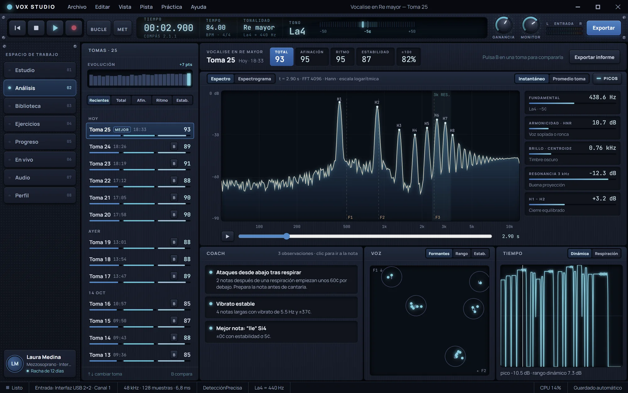Vocal Studio Trainer: Análisis