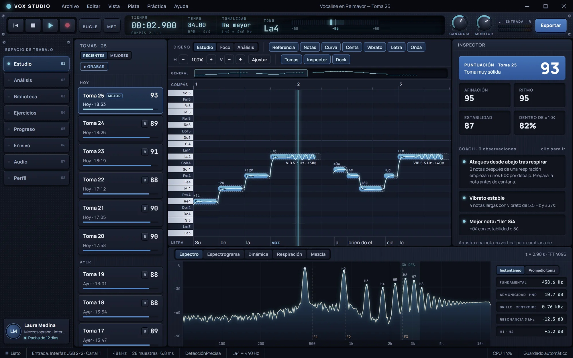 Vocal Studio Trainer: Estudio