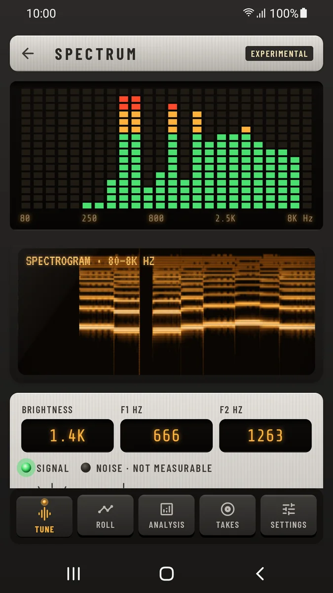 Vocal Tone: Spectrum and spectrogram